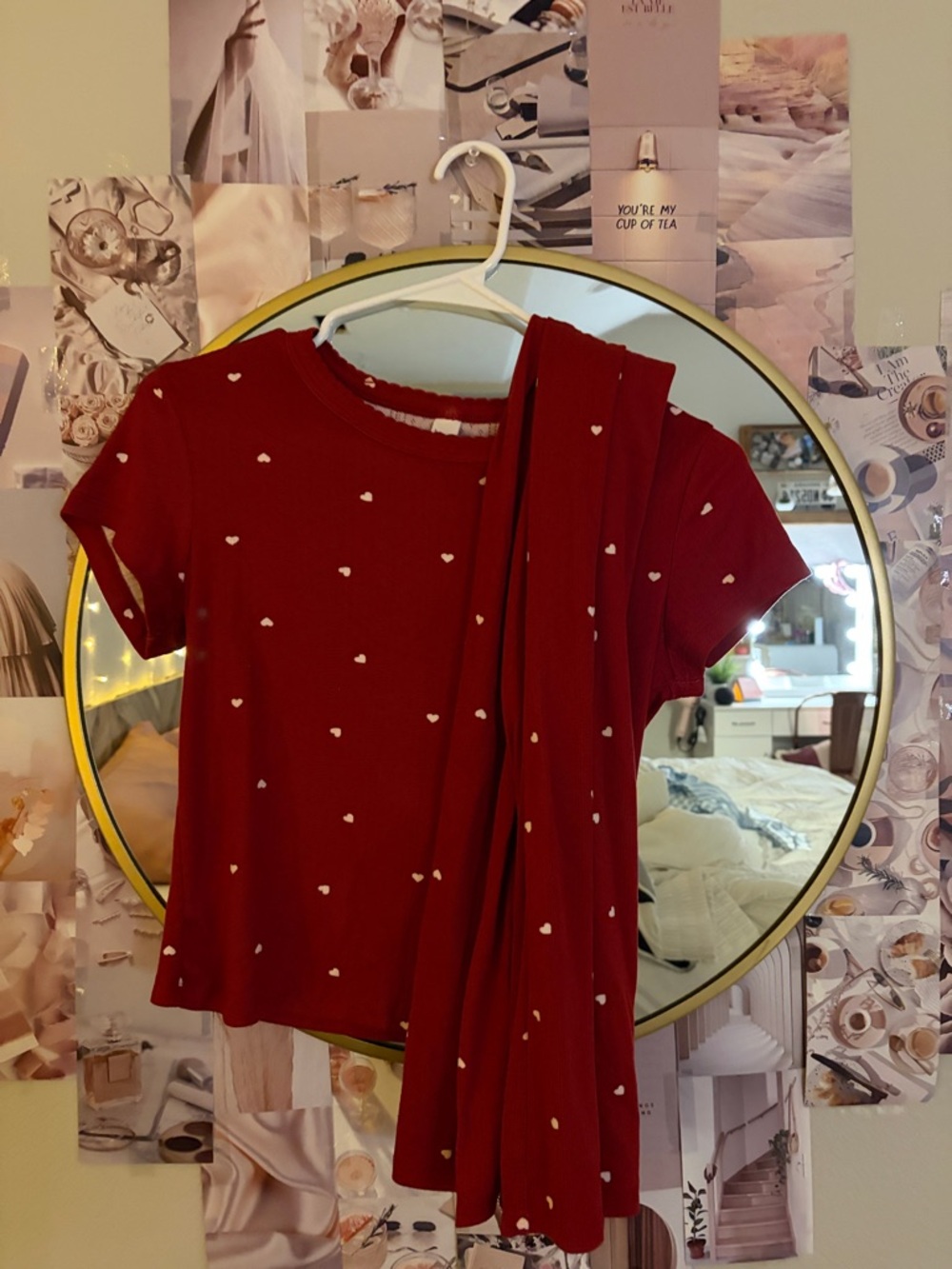 Target Red Heart Print Pajama Set